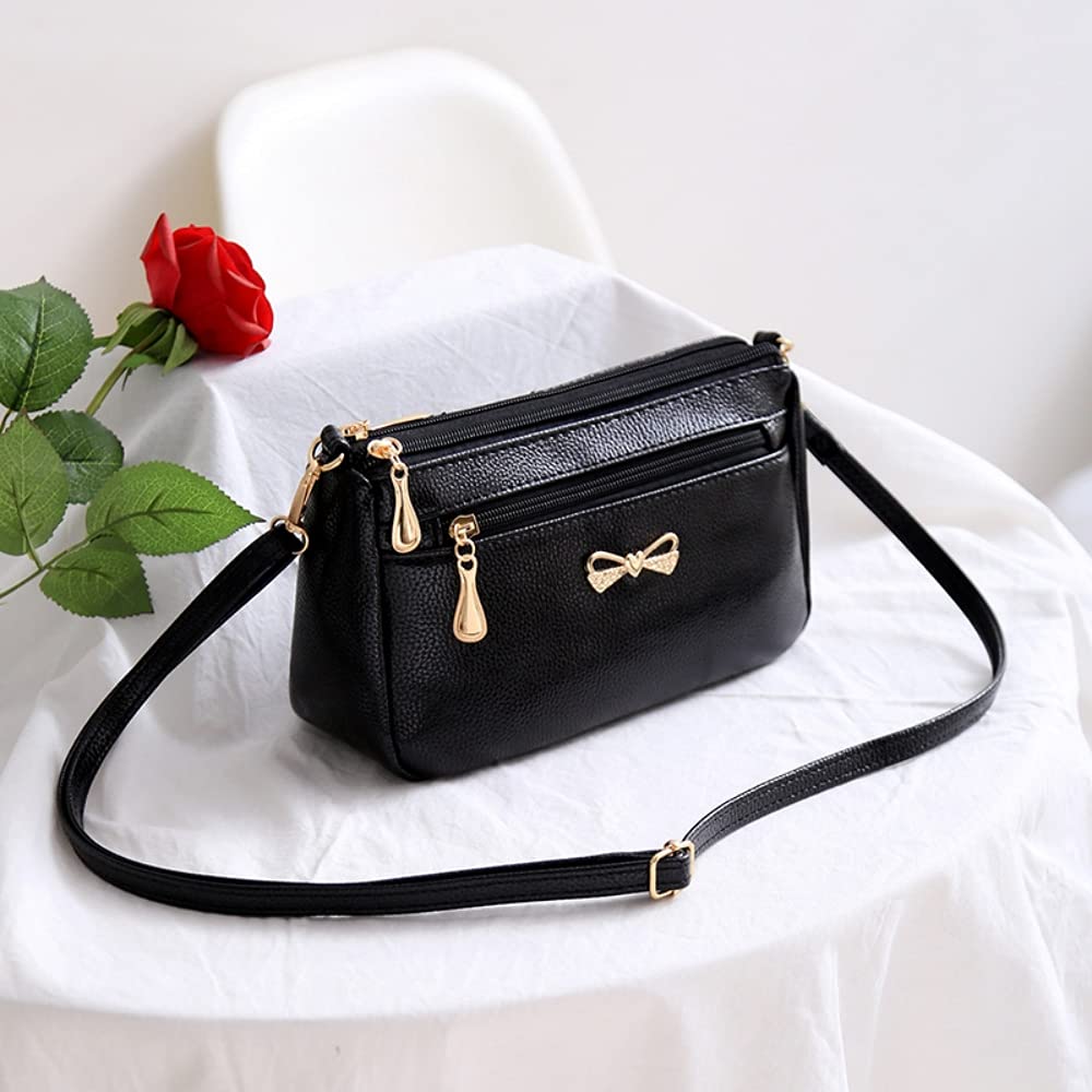 PALAY Small Women's Crossbody Bags Soft PU Leather Wristlet Clutch Shoulder Bag with Zip Pockets Includes Adjustable Shoulder and Wrist Straps (Black) PALAY Small Women's Crossbody Bags Soft PU Leather Wristlet Clutch Shoulder Bag with Zip Pockets Includes Adjustable Shoulder and Wrist Straps (Black)
